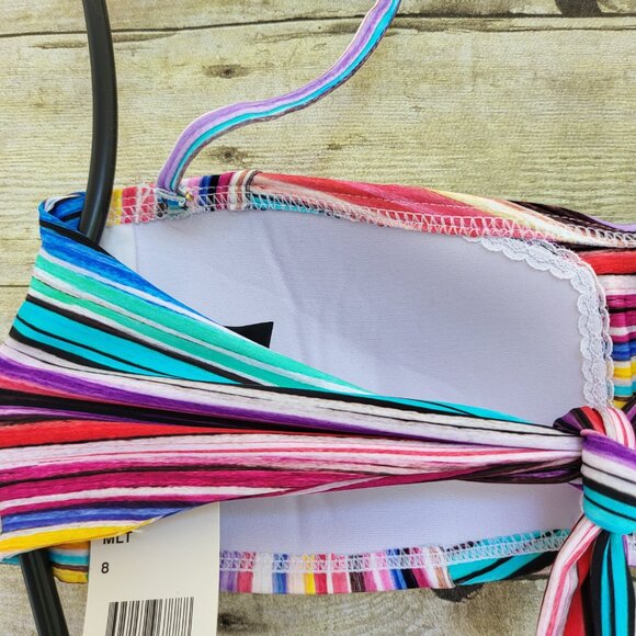 NWT La Blanca Striped Bikini Size 8 - Multicolor Striped Bikini - Picture 7 of 15